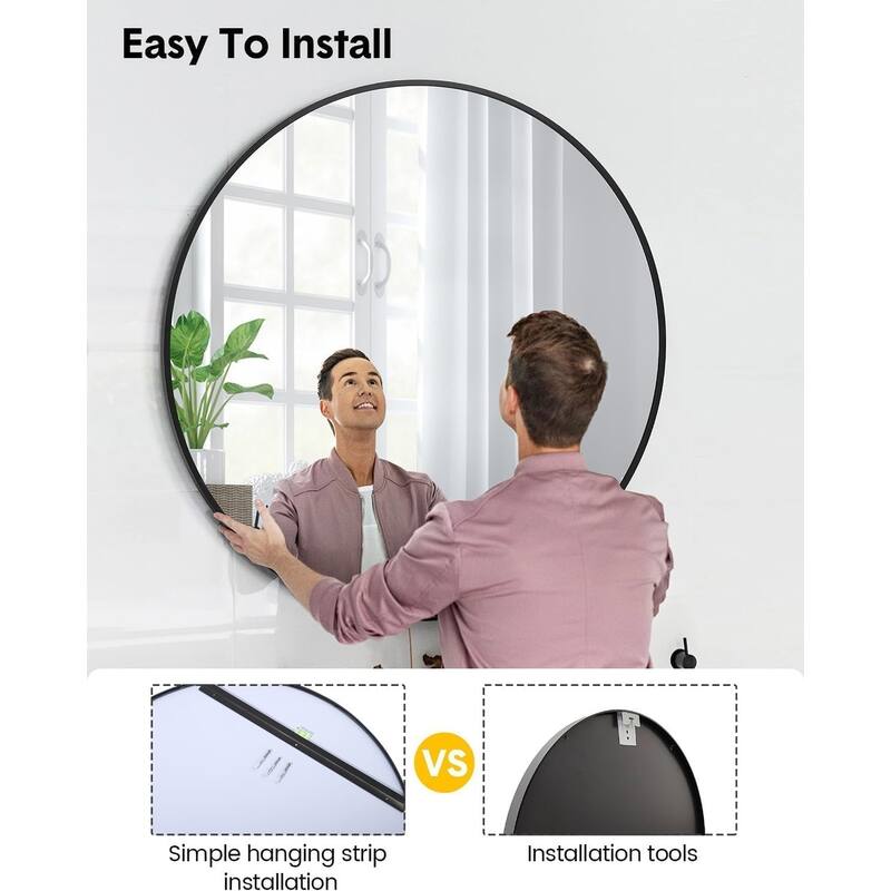 30 inchRound Mirror for Wall, Round Bathroom Mirror