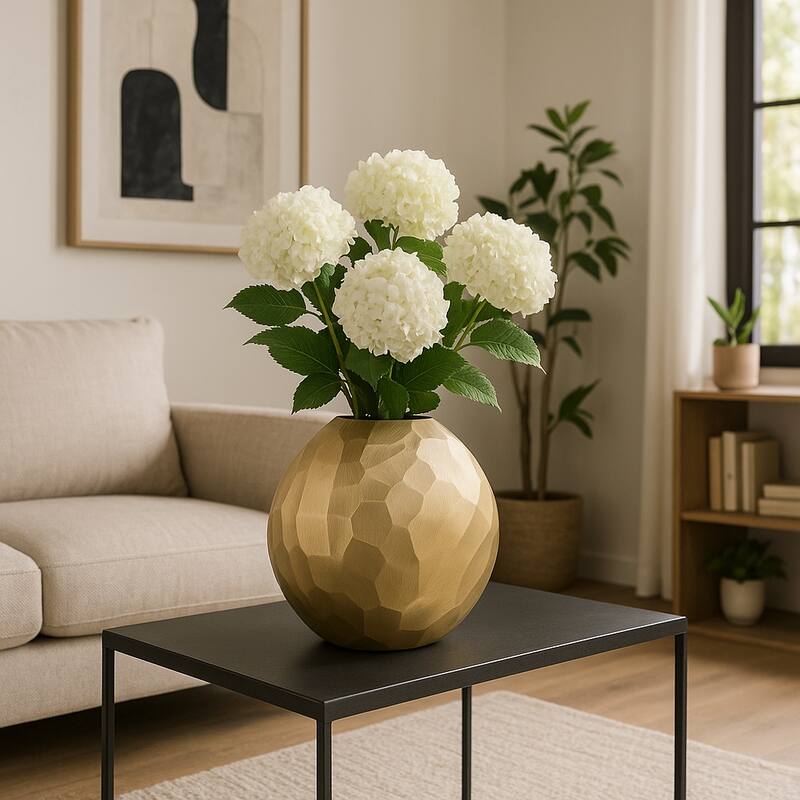 Modern Round Metal Table Vase - Flower Vase