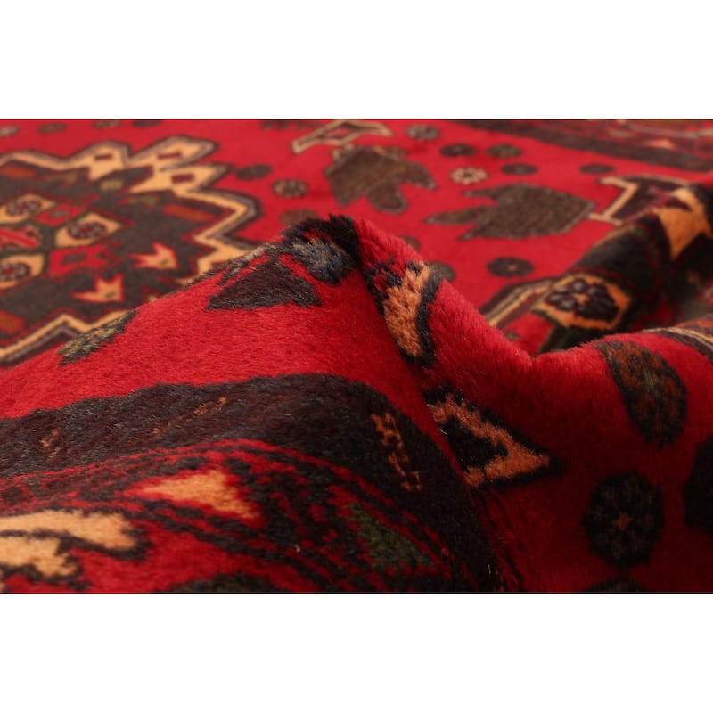 ECARPETGALLERY Hand-knotted Baluch Red Wool Rug - 3'7 x 6'9