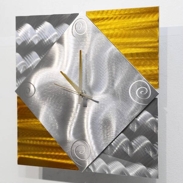 Shop Statements2000 Modern Metal Wall Clock Art Abstract Decor By Jon Allen New Day Clock 12 5 X 12 5 Overstock 30434889