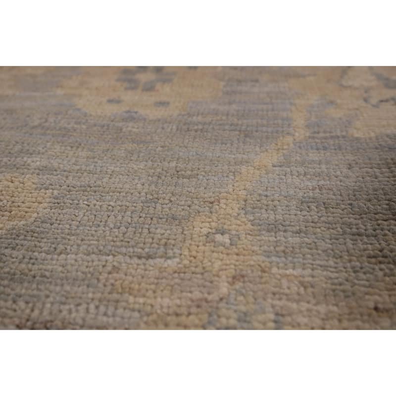 Earth Tone Oushak Vegetable Dye Area Rug Hand-Knotted Wool Carpet - 6'9" x 8'3"