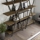 preview thumbnail 3 of 4, Leighton Industrial Oak and Gun Metal 5-Shelf Bookcase by Furniture of America