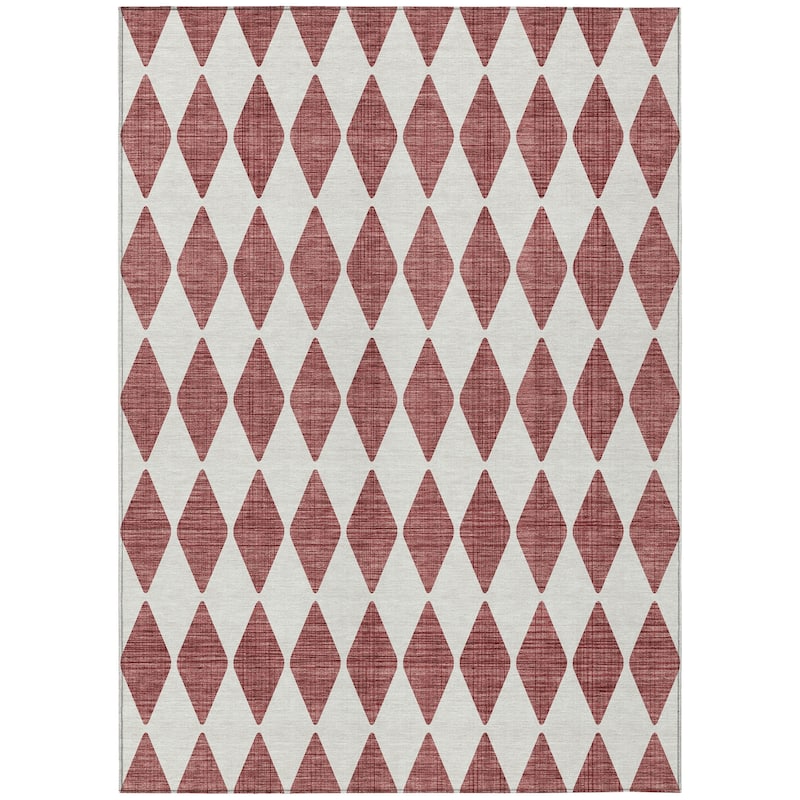 Machine Washable Indoor/ Outdoor Chantille Argyle Rug