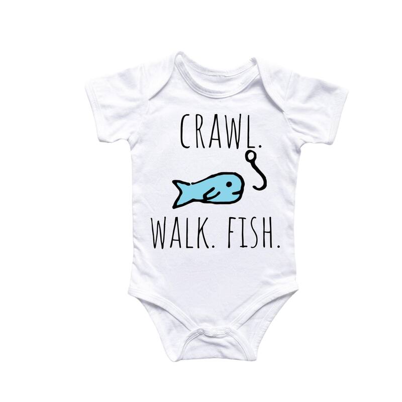 Fishing Fisherman - Baby Boy Girl Clothes Infant Bodysuit Funny Cute Newborn 2 - White - 3-6M