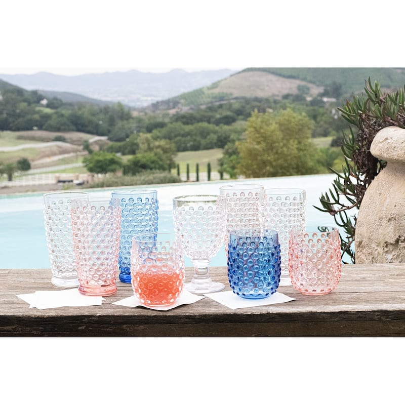 Abode Homewares Hobnail Acrylic Wine Glass - 17 oz - Set of 6