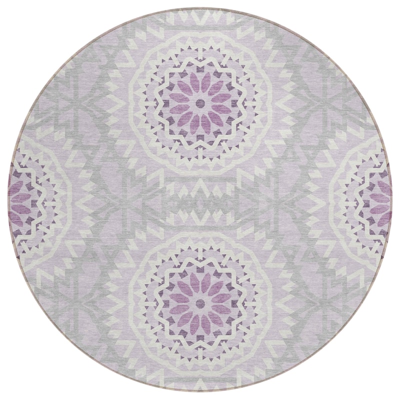HomeRoots Floral Medallion Transitional Rectangle Outdoor Rug