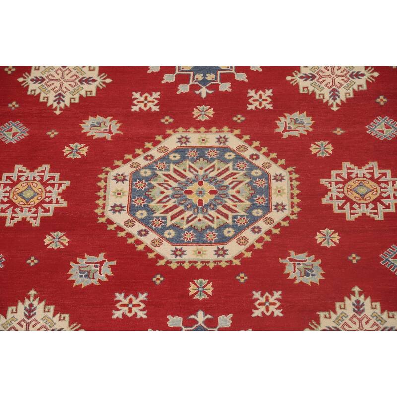 Red Kazak Area Rug Hand-Knotted Traditional Wool Carpet - 8'10"x 11'8"