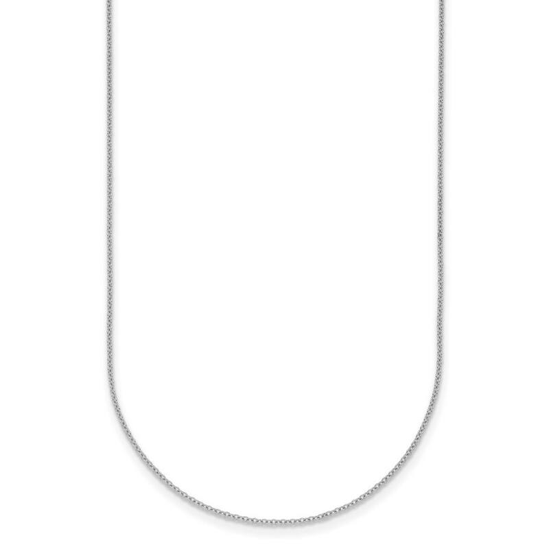 Curata Italian 18k White Gold 1.1mm Cable Chain Necklace (Spring Ring)