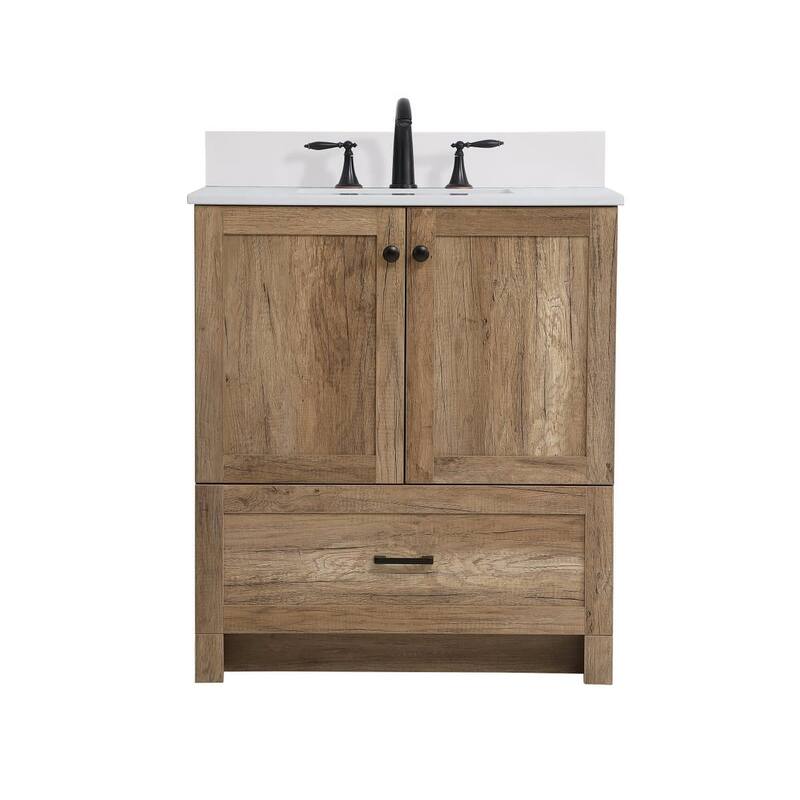 Elegant Lighting VF2830-BS Matthus 30" Free Standing Single Basin - Natural Oak - Oak Finish