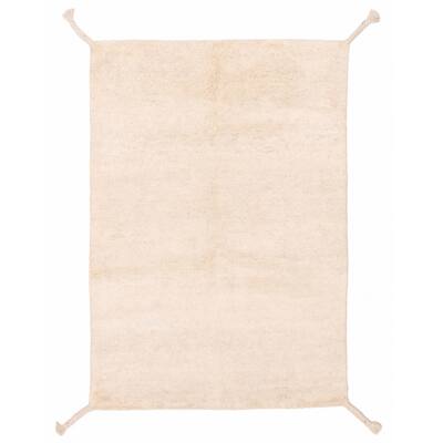 ECARPETGALLERY Hand-knotted Tangier Cream Wool Rug - 4'7 x 6'5