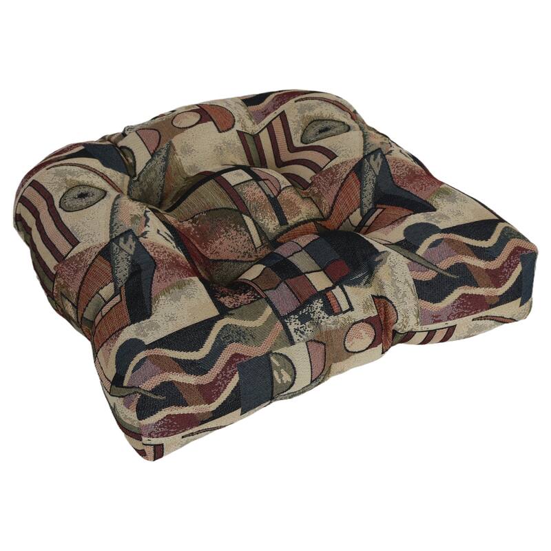 19-inch Rounded Back Tapestry Chair Cushion (Multiple Patterns, Set of 1,2, or 4) - 19 x 19 - Picasso - Single