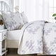 preview thumbnail 21 of 44, Printed Prewashed Cotton Blue Collection (Individual Set Sell Separately) Purple Floral Quilt Set - Full - Queen - 3 Piece