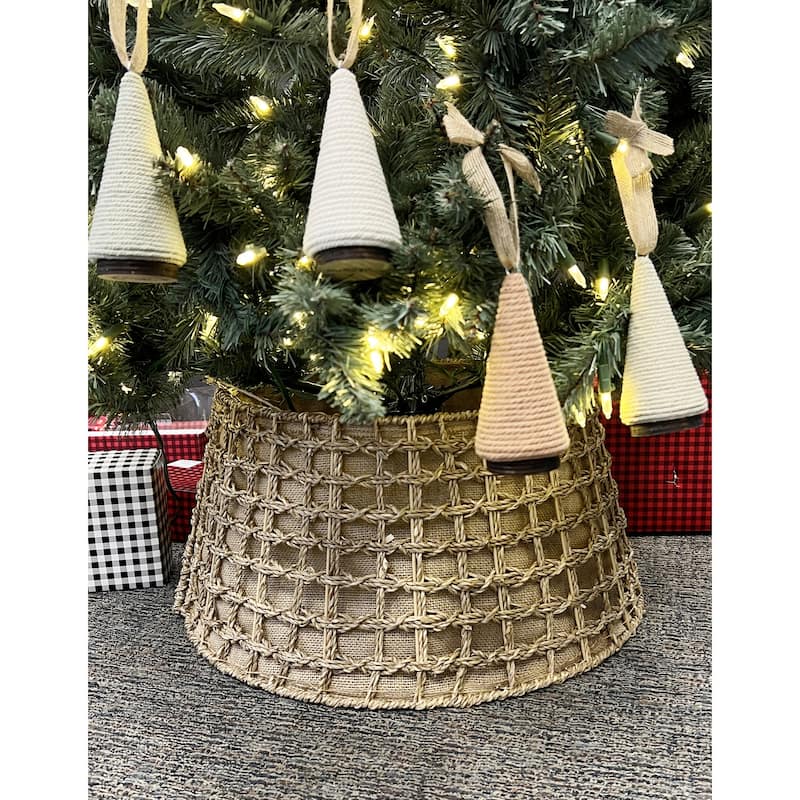 JoJo Fletcher Natural Woven Christmas Tree Collar - 20" x 15" x 10" - Tan