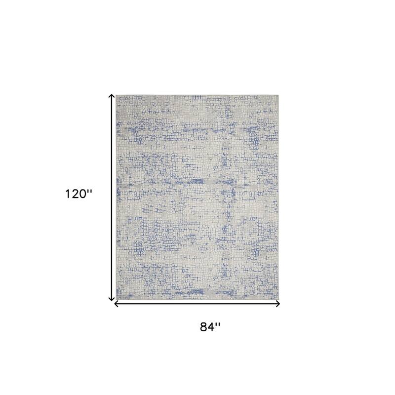 Hili Power Loomed Distressed Abstract Modern Non Skid Stain Resistant Area Rug By HomeRoots - 120' X '84' X '0.39