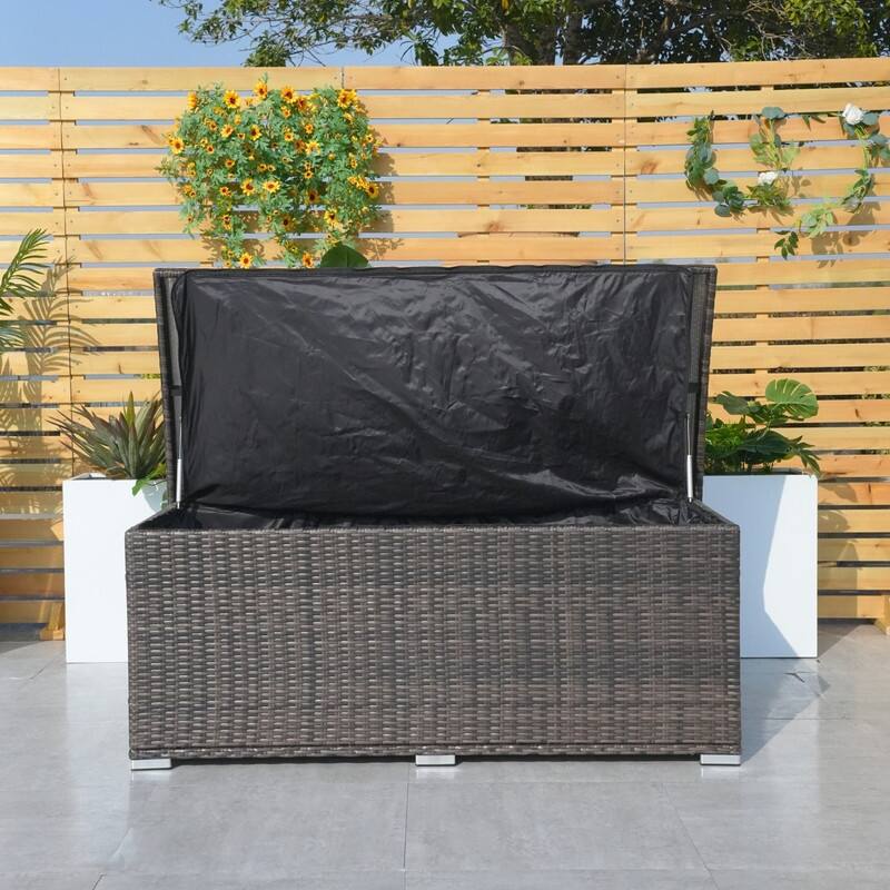 Outdoor Patio Wicker Cushion Storage Box