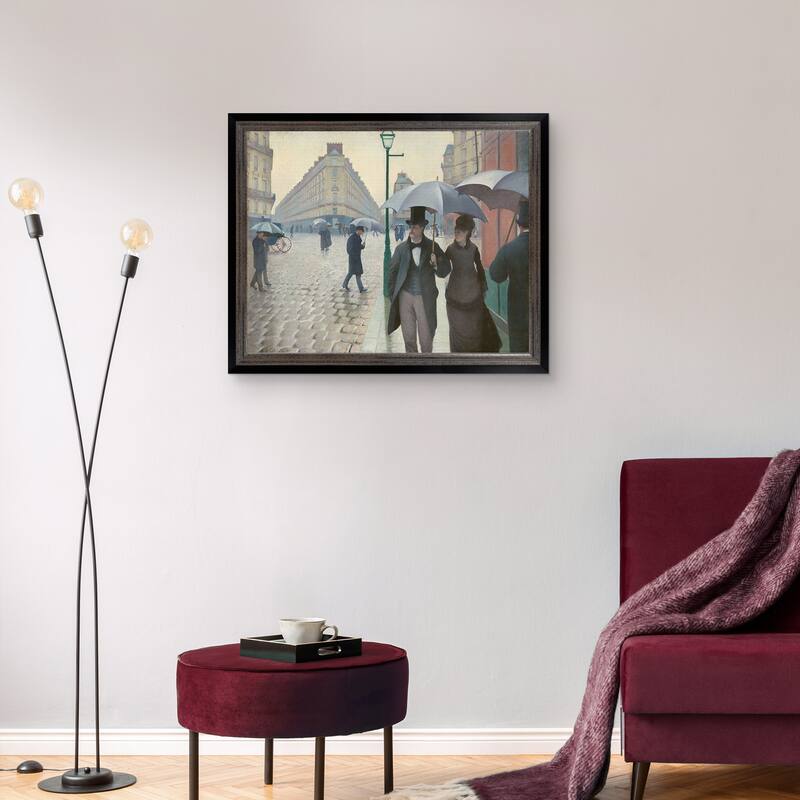 Masterpiece Art Gallery| Rainy Day in Paris by Gustave Caillebotte - Framed Canvas Art Print