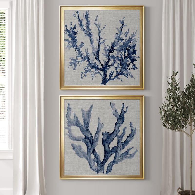 Linen Sea Coral III Premium Framed Canvas - Ready to Hang