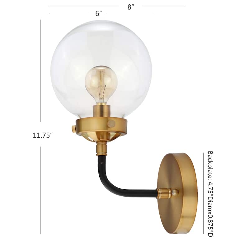 Bevin Contemporary Transitional Iron/Glass LED Vanity Light, by JONATHAN Y