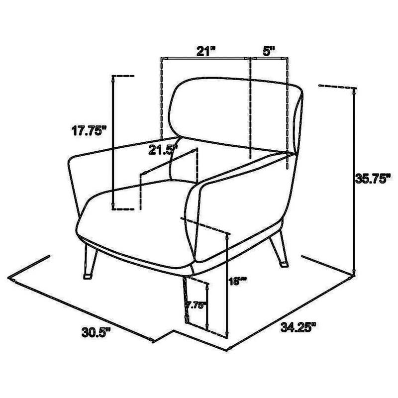 Dup 34 Inch Accent Chair, Cushioned Seat, Rounded Track Arms, Muted Orange