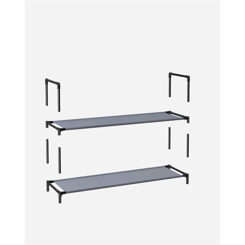 10 Tier Space-Saving Shoe Shelf with Metal Frame and Non-Woven Fabric Shelves