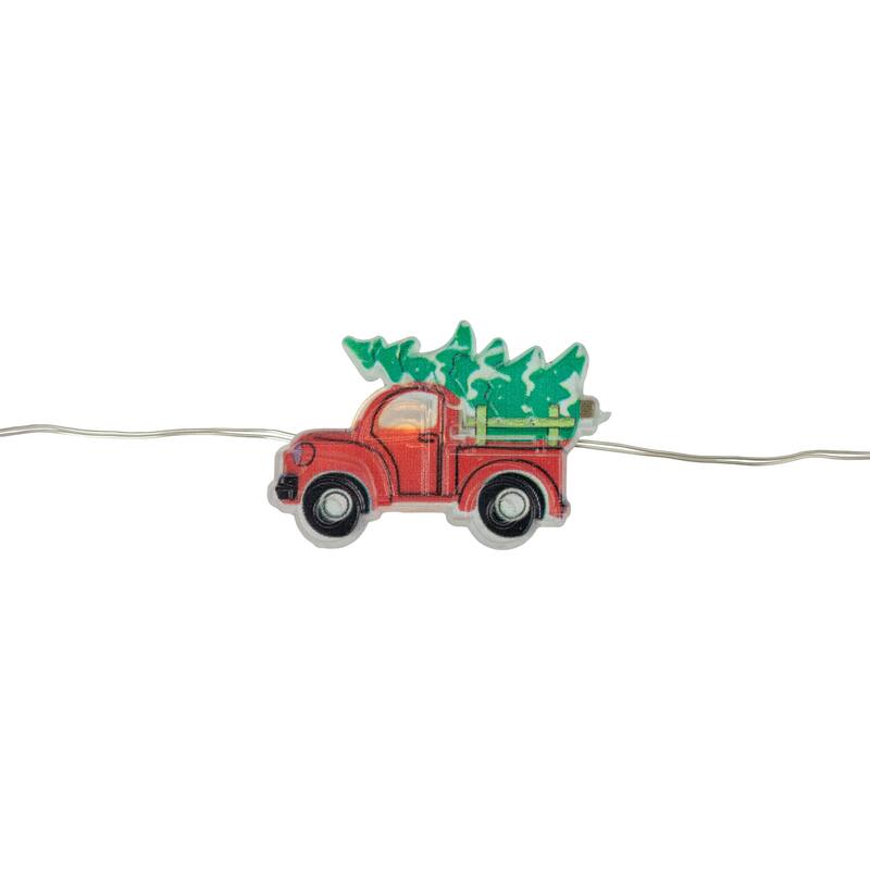 20ct LED Truck Hauling Tree Micro Christmas Light Set 6ft Silver Wire