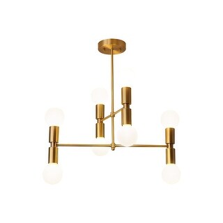 8-light Sputnik Semi Flush Mount - Brass