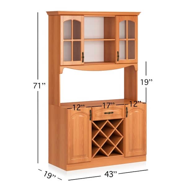 Galiano 73'' Pantry Kitchen Microwave Storage Buffet with Hutch