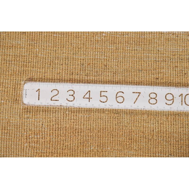 Yellow Modern Gabbeh Oriental Foyer Rug Hand-Knotted Wool Carpet - 3'4"x 4'11"