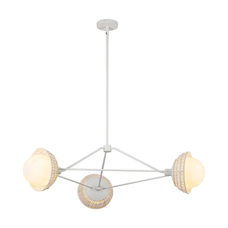 Alora Lighting CH490340 Perth 3 Light 40" Wide Chandelier - White / Opal Glass