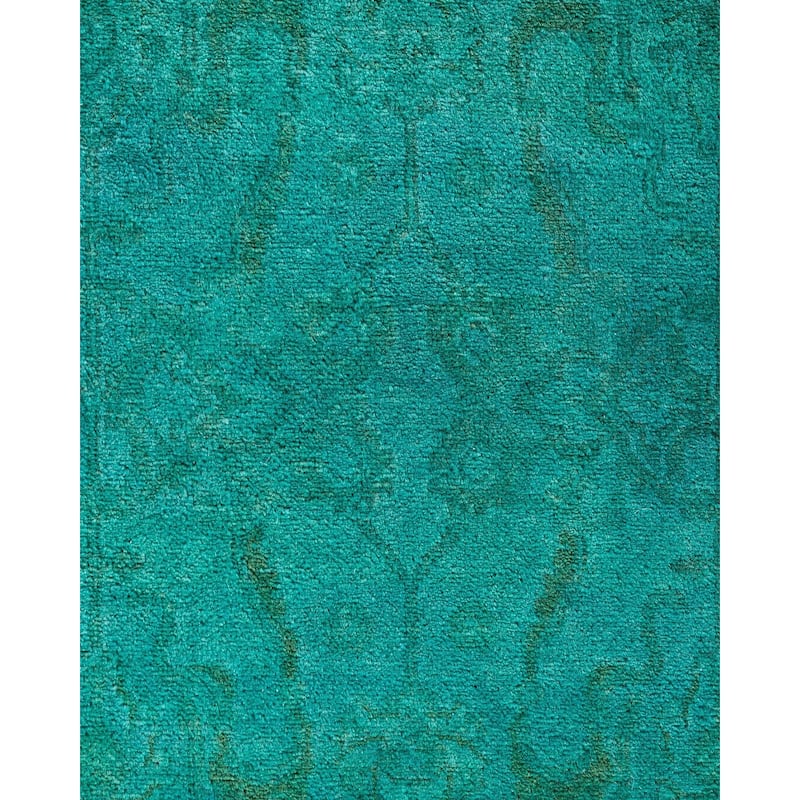 Fine Vibrance One-of-a-Kind Hand-Knotted Area Rug - Green, 6' 1" x 9' 3" - 6' 1" x 9' 3"