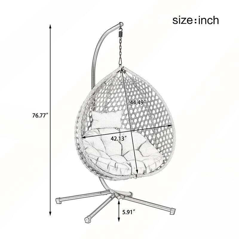 Elegant Outdoor Egg-Shaped Hanging Chair with Stand
