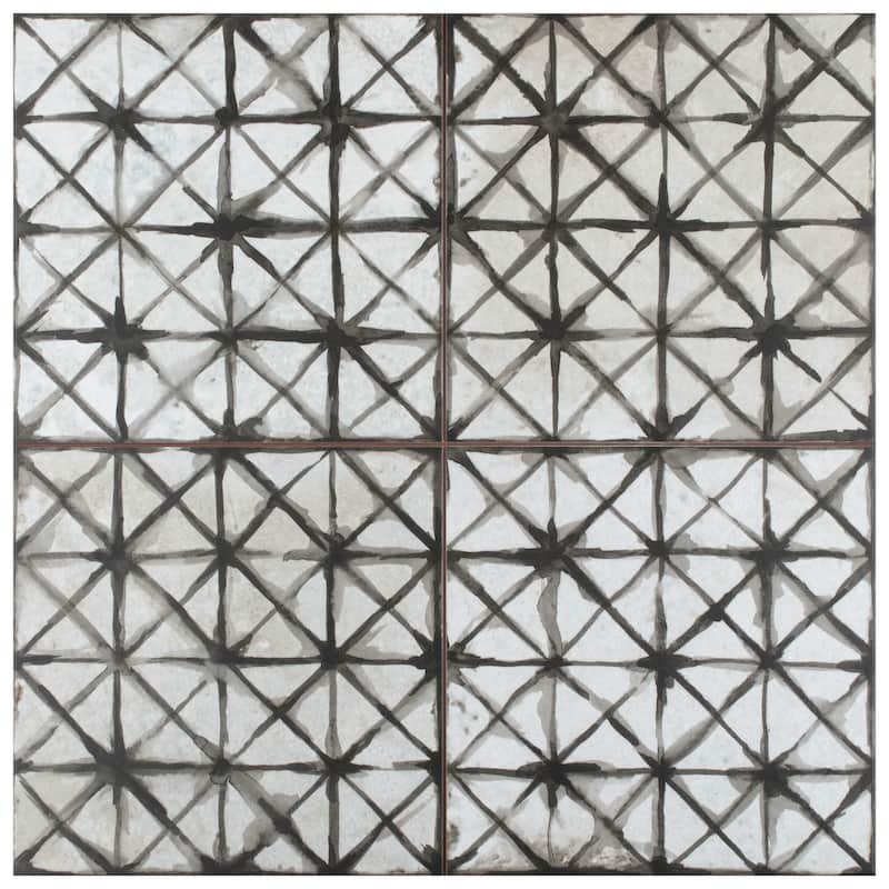 Merola Tile Kings Temple Nero 17-5/8" x 17-5/8" Ceramic Floor and Wall Tile