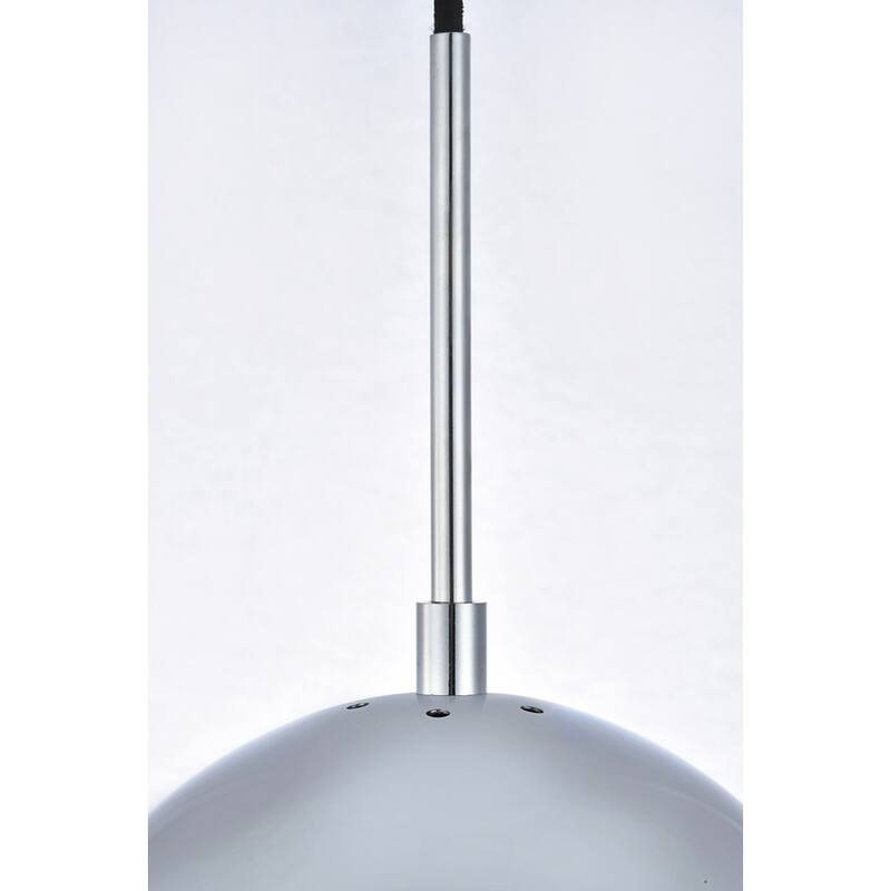 1-light Mid-century Adjustable Pendant with 8-inch Glass Orb Shade