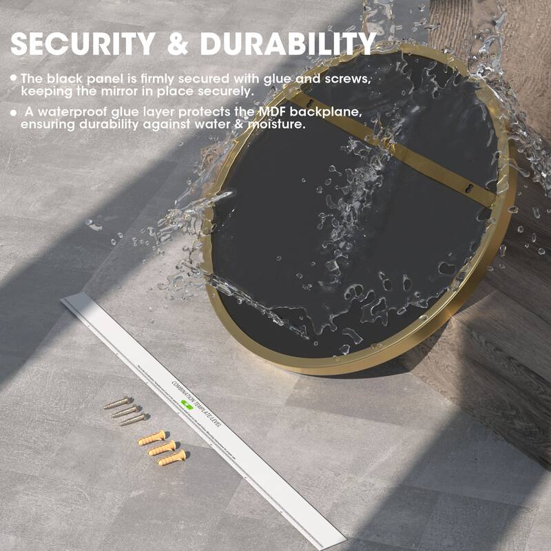 Modern Round Metal Frame Wall Mirror for Bathroom Vanity