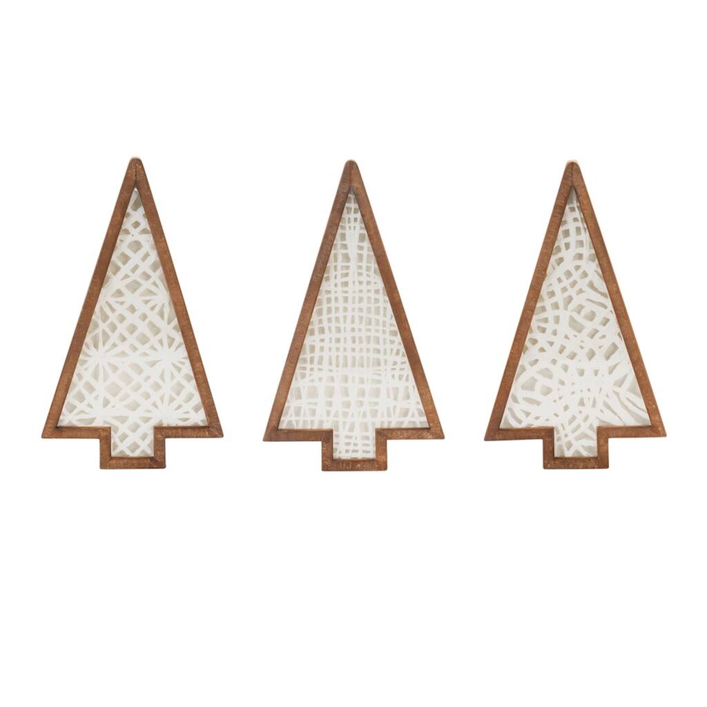 Wooden Christmas Tree Wall Signs - 17" - Set of 3