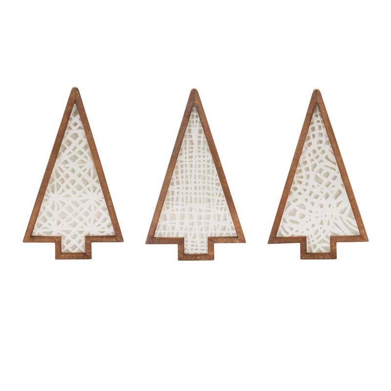 Wooden Christmas Tree Wall Signs - 17" - Set of 3