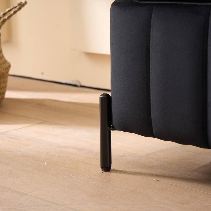 49.21" Upholstered Velvet Storage Bench with Metal Legs for Bedroom