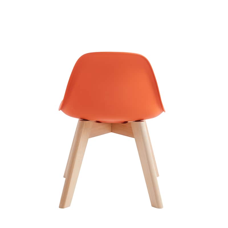 Porthos Home Brynn Kids Chair, Plastic Shell With Seat Cushion, Beech Wood Legs
