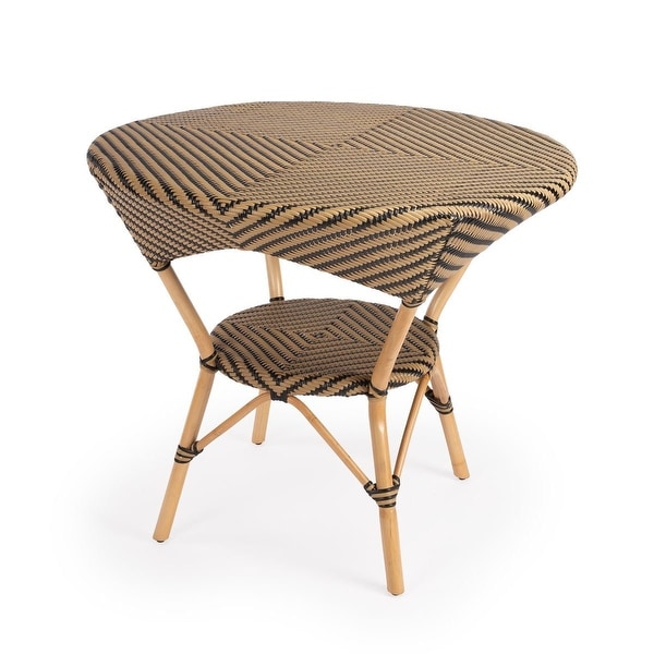 Offex Ciel Brown Rattan Traditional Oval Dining Table - 36"L x 36"W x 30"H. Opens flyout.