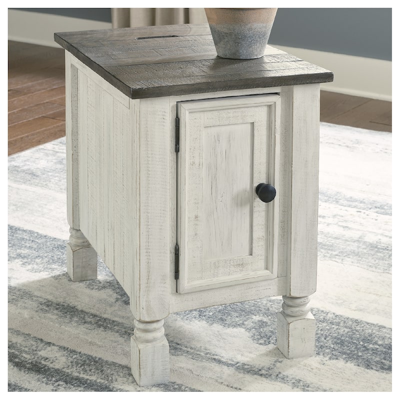 Ashley Furniture Havalance White/Gray Chair Side End Table - 16"W x 24"D x 23"H