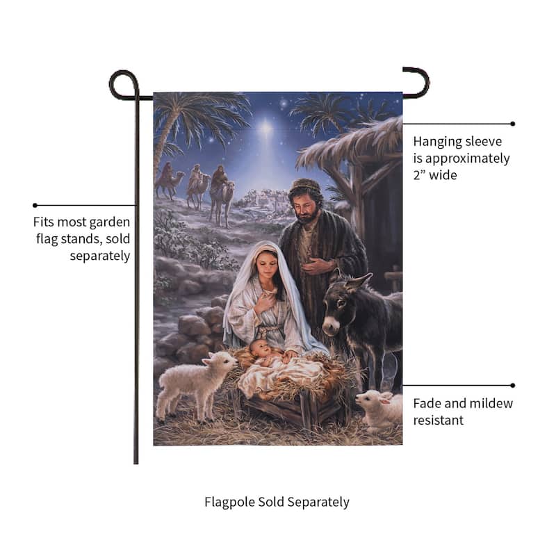 A Savior is Born Garden Suede Flag - Multi - Color - 12.5 in x 18 in