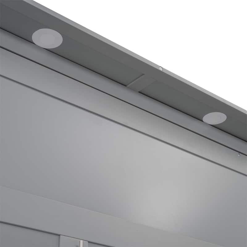 Merax Murphy Bed Wall Bed with Shelves, Drawers and LED Lights