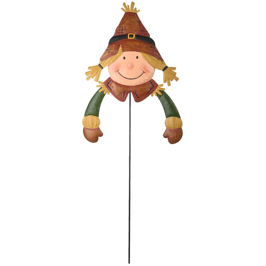 National Tree Company Scarecrow Girl Garden Stake Outdoor Decoration, Autumn Collection, 26 Inches - 26 in