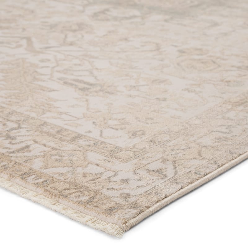 Elissa Medallion Cream/ Light Gray Area Rug