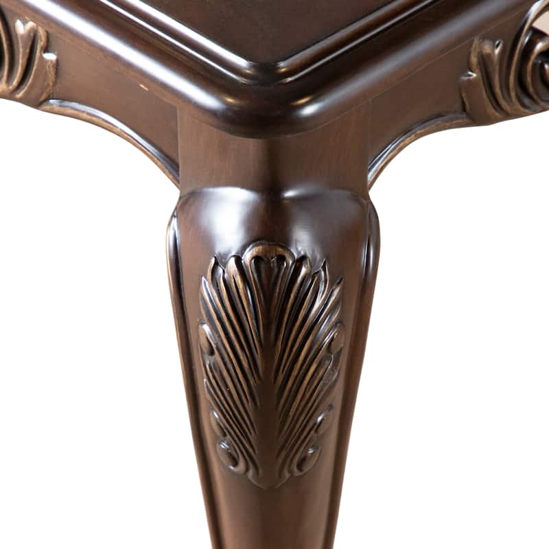 Furniture of America Beatrice Traditional Cherry Solid Wood Coffee Table with Carved Legs