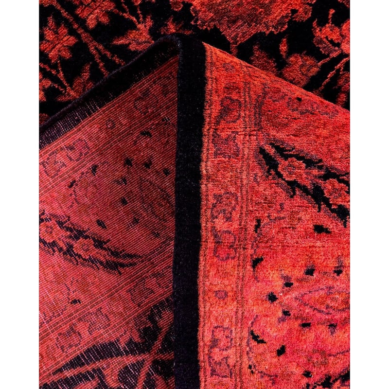 Contemporary Overdyed Wool Hand Knotted Runner - 3' 1" x 8' 3"