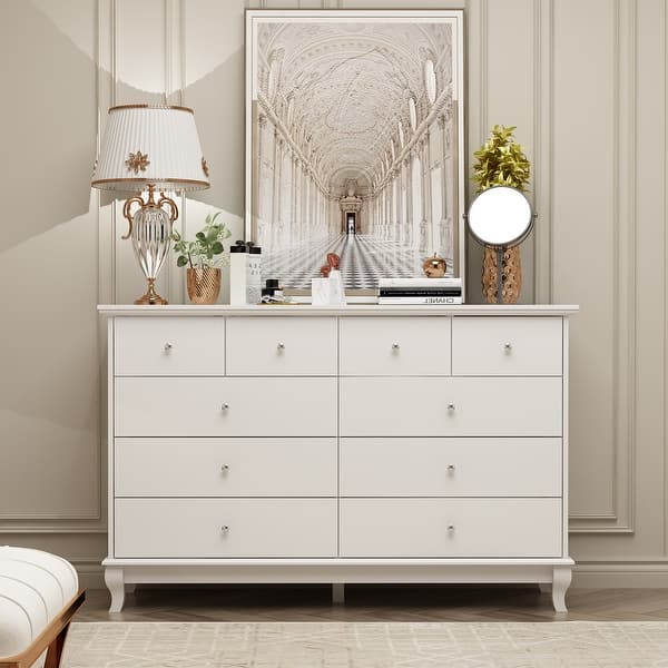 Lacquer Dresser 55.1"Wide Storage Chest Storage Dresser Bedroom - On Sale -  Bed Bath & Beyond - 36239416