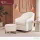 preview thumbnail 2 of 6, Evolur Luna Swivel Chair and Ottoman with 360° Swivel Motion