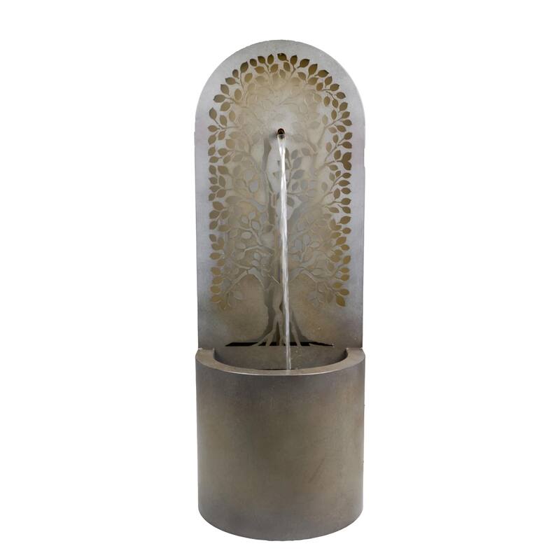LED Lighted Carved Hollow Waterfall Fountain - 43.25"