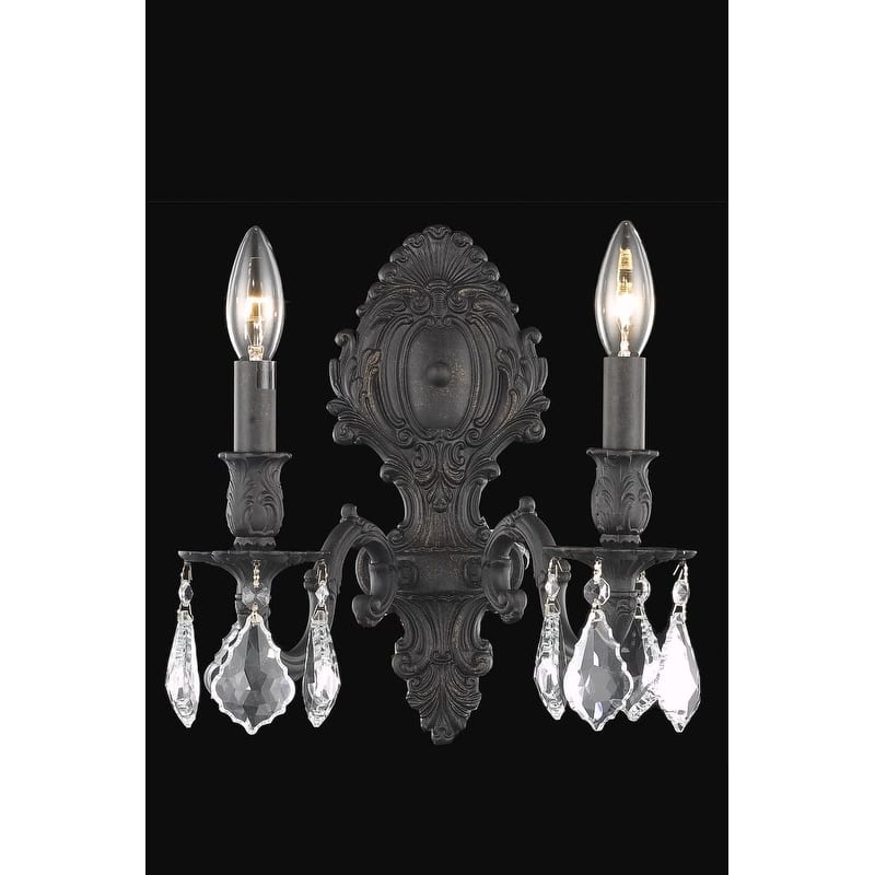 Elegant Lighting 9602W10/RC Monarch 2 Light 12" Tall Wall Sconce with
